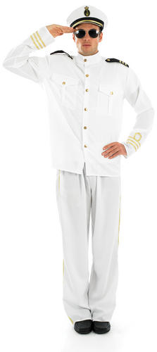 Navy Officer Adults Fancy Dress Military Uniform Mens Ladies Sailor ...