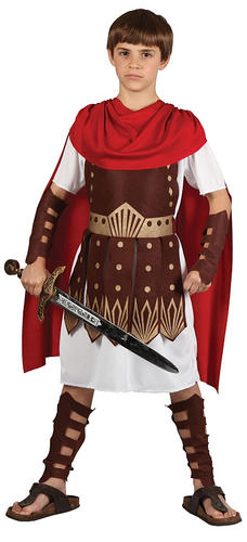 CK945 Roman Warrior Gladiator Boys Costume Child Soldier Fancy Dress Book Week 