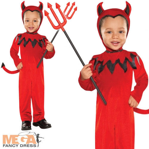 Cute Red Devil Toddler Age 1 2 3 Years Halloween Fancy Dress Childs ...