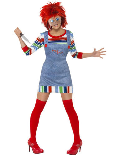 Chucky Horror Movie Adult Fancy Dress Halloween Party Mens Womens Costume Outfit - Picture 5 of 5