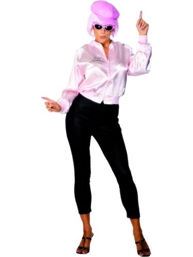 Pink Ladies Official 50s Grease Fancy Dress 1950s Womens Adults Costume Jacket - Picture 2 of 6