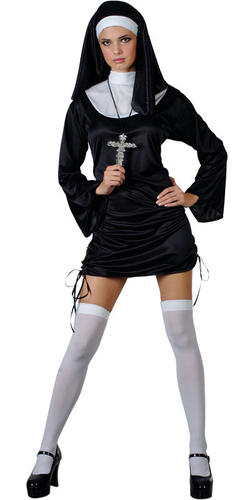 Sexy ungezogene Nonne Damen Kostüm Heilige & Sünder religiöse Henne Party Kostüm - Bild 7 von 8