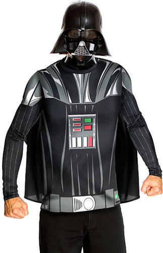 Darth Vader + Maske Herren Kostüm Star Wars Halloween Bösewicht Erwachsene Kostüm - Bild 3 von 3