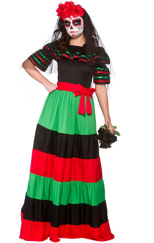 Día de los muertos señoras Vestido de fantasía mexicano no-muertos adultos  disfraces trajes para mujer | eBay