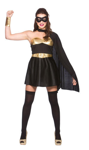 Hot Black Super Hero Ladies Fancy Dress Comic Book Superhero Women Adult Costume - Picture 3 of 5