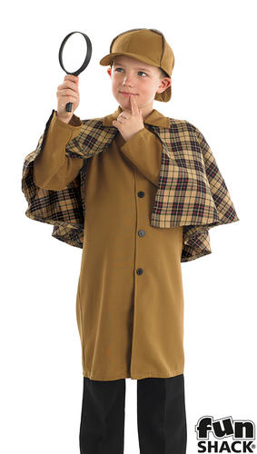 Costume detective vittoriano ragazzo vestito fantasia Sherlock Holmes giorno del libro bambino - Foto 6 di 8