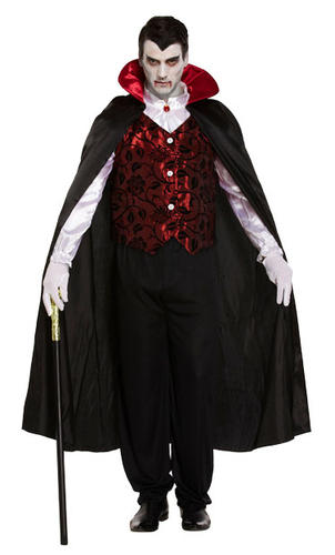 Dracula + Vampirzähne Herren Kostüm Halloween Grusel Erwachsene Kostüm Outfit - Bild 7 von 7