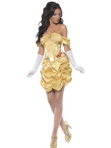 Princess Belle Ladies Fairytale Fancy Dress Adult Costume Womens ...