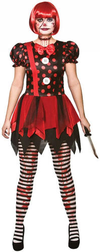 Horror Clown Damen Kostüm Halloween Grusel Zirkus Erwachsene Damenkostüm Neu - Bild 5 von 5