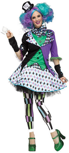 Mad Hatter Ladies Fancy Dress Tea Party Womens Book Character Adults Costume New - Picture 3 of 4
