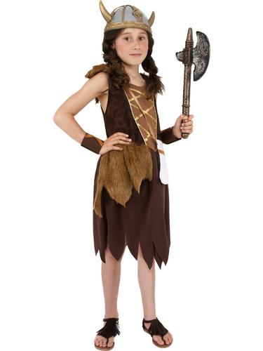 Viking Girls Fancy Dress Saxon Medieval World Book Day Childresn Kid Costume New - Picture 3 of 4