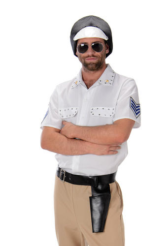 Motorbike Cop Mens Fancy Dress YMCA Police Man Uniform 1980s Adults 80s ...