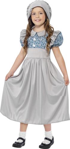 Costume vittoriano scuola ragazza vestito fantasia Dickens giorno libro bambini ragazze - Foto 13 di 15