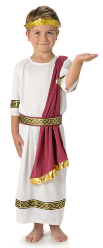 Imperial Roman Kids Fancy Dress Greek Caesar Toga Girls Boys Childrens Costume - Picture 9 of 17