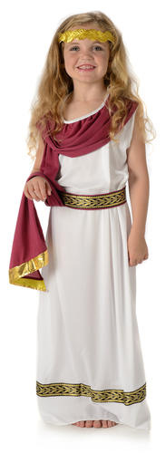 Imperial Roman Kids Fancy Dress Greek Caesar Toga Girls Boys Childrens Costume - Picture 12 of 17