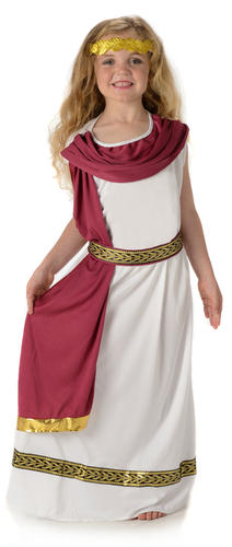 Imperial Roman Kids Fancy Dress Greek Caesar Toga Girls Boys Childrens Costume - Picture 17 of 17
