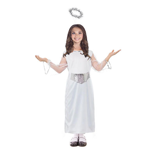 Angel Girls Boys Fancy Dress Christmas Nativity Kids Festive Costume Outfit New - Picture 3 of 4