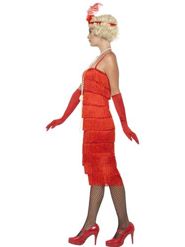 Rotes langes Flapper Damen Kostüm 20er Jahre Jazz Charleston Damen Erwachsene Kostüm - Bild 14 von 15