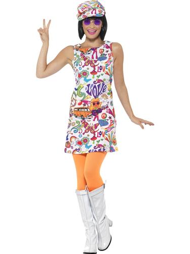 Groovy Hippy Adults Fancy Dress Peace Funky 1960s & 1970s Hippie ...