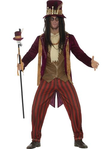 Deluxe Voodoo Adults Fancy Dress Halloween Black Magic Mens Ladies Costumes - Picture 3 of 6