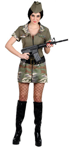Corporal Cutie Ladies Fancy Dress Military Army Uniform Womens Adults Costume 