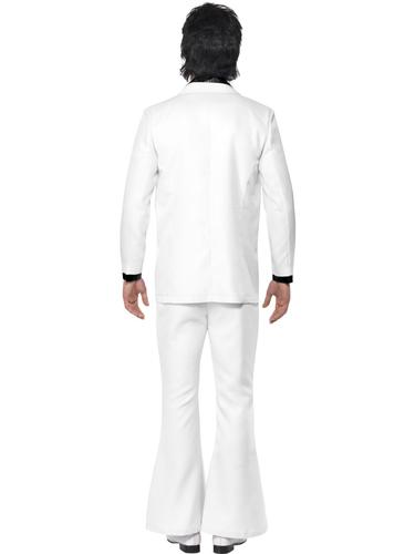 Weißer Anzug Herren Kostüm 70er 70s Disco Groovy Funky Erwachsene Kostüm Outfit - Bild 12 von 15