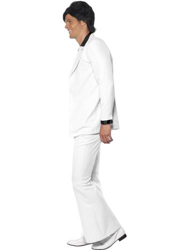 Weißer Anzug Herren Kostüm 70er 70s Disco Groovy Funky Erwachsene Kostüm Outfit - Bild 14 von 15