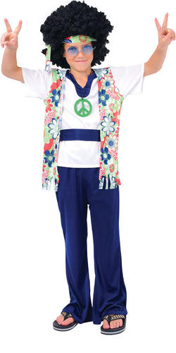 Hippy Boys Fancy Dress 60s 70s Peace Groovy Hippie Childrens Kids Costume Outfit eBay