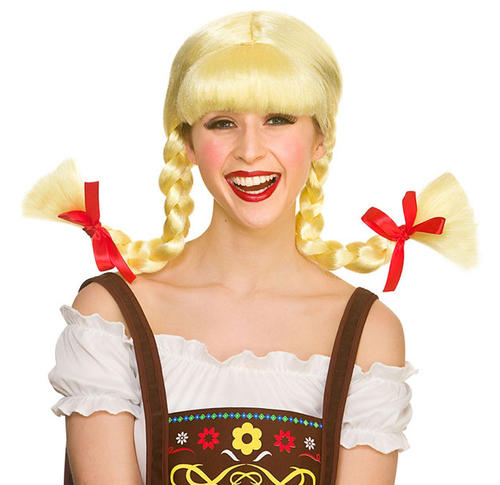 Plaited Oktoberfest Wigs Ladies Fancy Dress Bavarian Womens Adults 