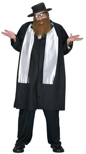 Mens Jewish Rabbi Fancy Dress Saints & Sinners Religious Adults Costume Outfit 