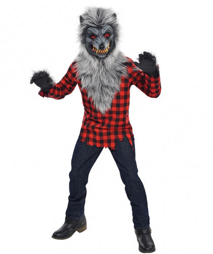 Ragazzi Bambino Affamato Lupo Mannaro Halloween Horror Costume NUOVO 6-11 anni 