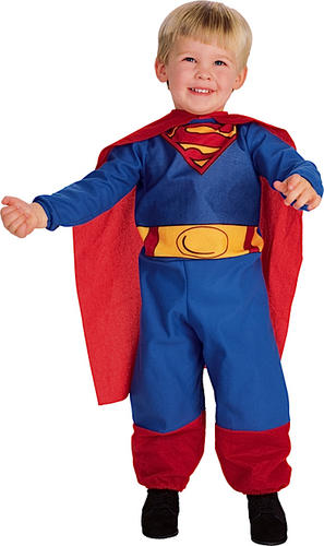 Baby Superman Fancy Dress Superhero Infant Toddler Costume Ages 6-12 M & 1-2 Y