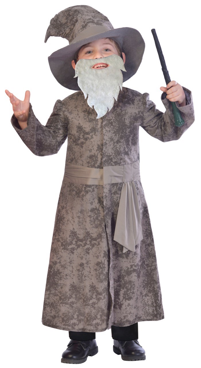 Wise Wizard Boys Fancy Dress Halloween Fairy Tale Book Day Childs Kids Costume