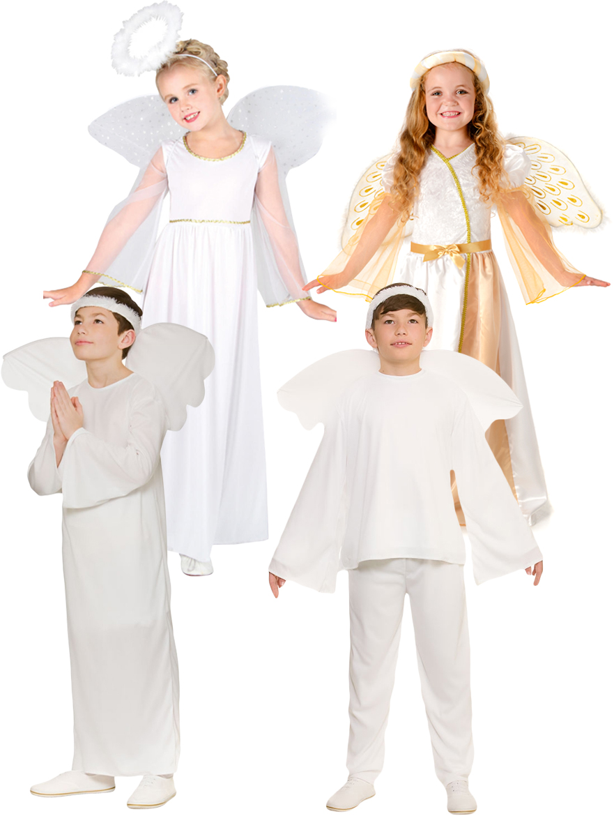 Nativity Holy Angels Kids Fancy Dress Christmas Xmas Religious Childs