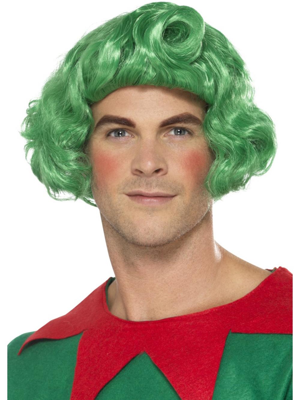 Elf Mens Wig Christmas Accessories Mega Fancy Dress