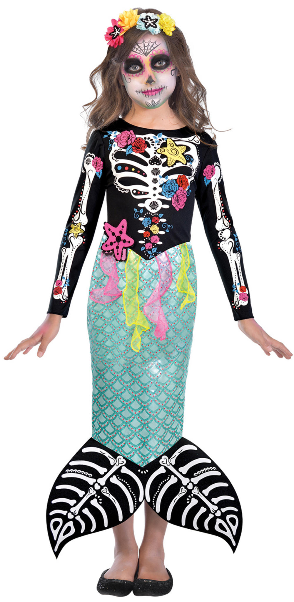 Zombie Mermaid Fishtale Skirt Sea Goddess Womens Ladies Fancy Dress Costume