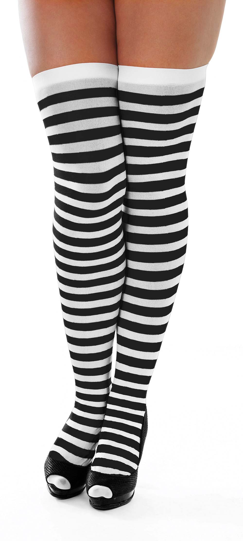 Black and White Striped Halloween Stockings Hosiery & Stockings Mega Fancy Dress