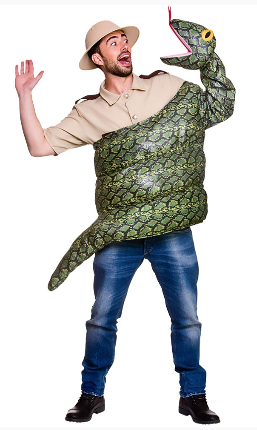 Green Snake Costume Adults Fancy Dress Anaconda Reptile Mens Ladies Costume New 5055294886378 eBay