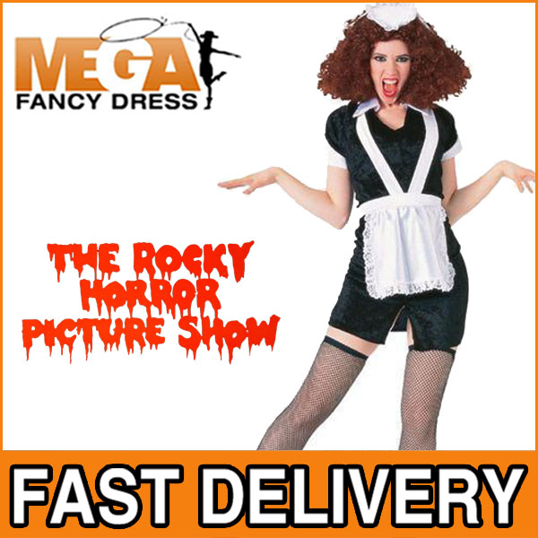 Magenta The Rocky Horror Show Musical Ladies Fancy Dress Maid Costume ...