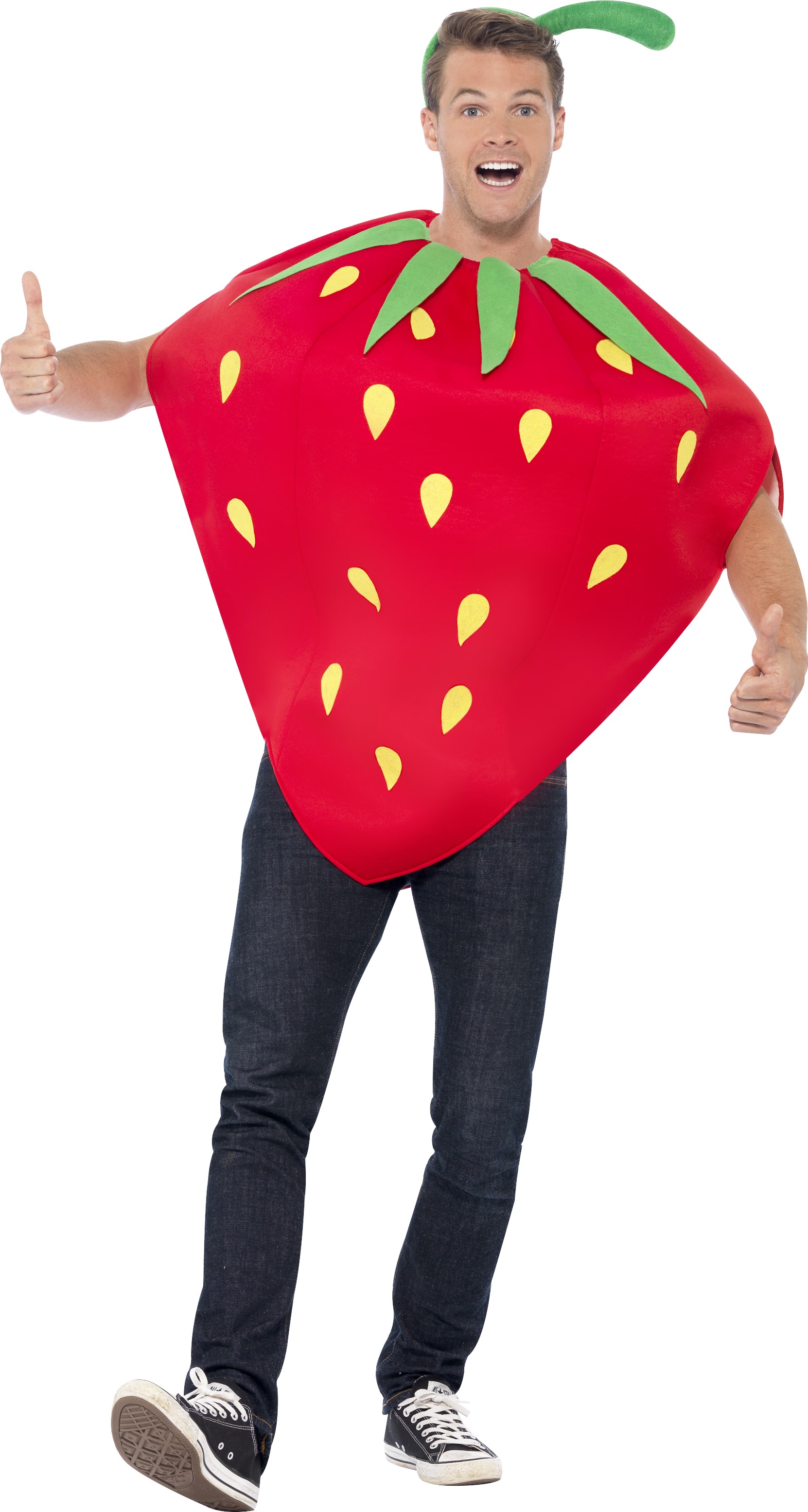 Costume FRAGOLA FRUTTA CIBO Novità Uomo Donna Adulto Unisex FANCY DRESS