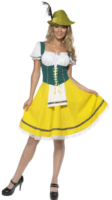 Bavarian Beer Maid Tights Ladies Fancy Dress Oktoberfest Womens Adult  Costume