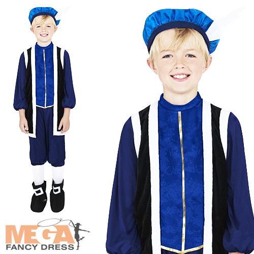 Tudor Boy Prince Historical British Fancy Dress Kids Boys Costume Ages ...