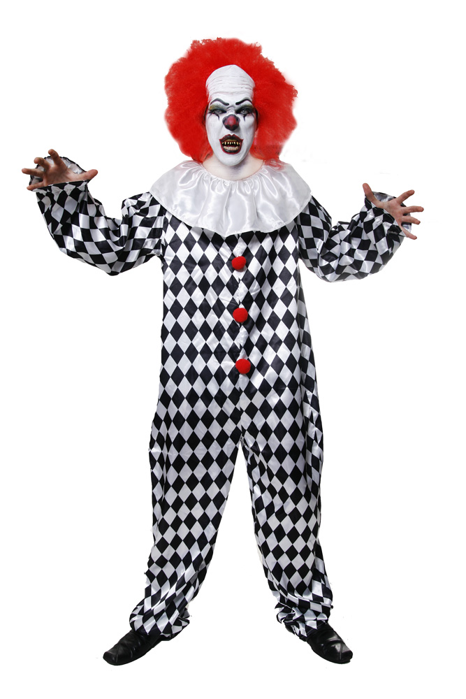 Scary Clown Costume All Mens Halloween Costumes Mega Fancy Dress 4528