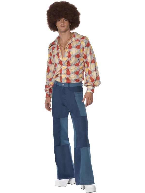 Denim Patchwork Flares 70s Disco Dancer 