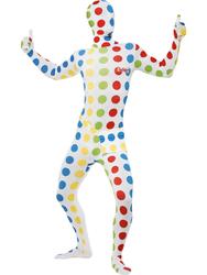 Twister Second Skin Mens Fancy Dress 80s Retro Board Game Adults Costume Outfit