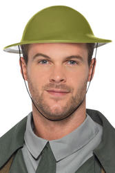 WW2 Tommy Hat Adults Fancy Dress Army Military Solider Uniform Costume Helmet Ac