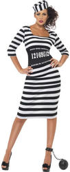 Sexy Classy Convict Ladies Cops & Robbers Prisoner Hen Party Fancy Dress Costume