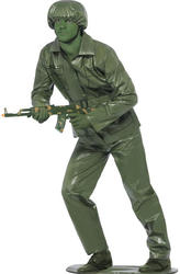 Green Toy Soldier Mens Fancy Dress Toy Story Army Uniform Adults Costume Outfit