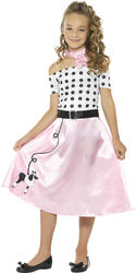 50s Poodle Girls Fancy Dress Rock and Roll 1950 60s Kids Children Costume Outfit