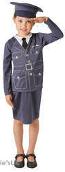 WRAF Girls Fancy Dress RAF Pilot Uniform Occupation WW2 Kids Childs 1940 Costume